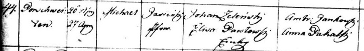 Michael Zielinski Baptism Record